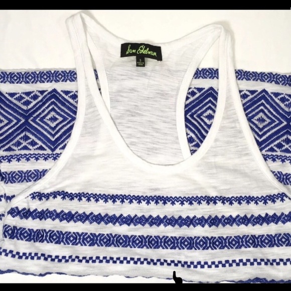 Sam Edelman Embroider Boho Razor Back Top Blouse - Picture 7 of 7